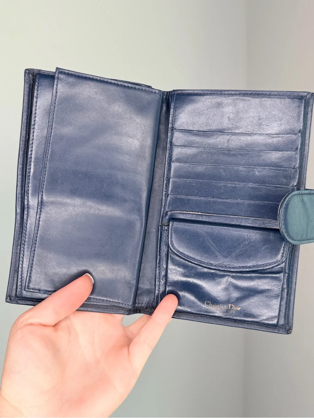 Vintage Christian Dior Oblique Checkbook Wallet